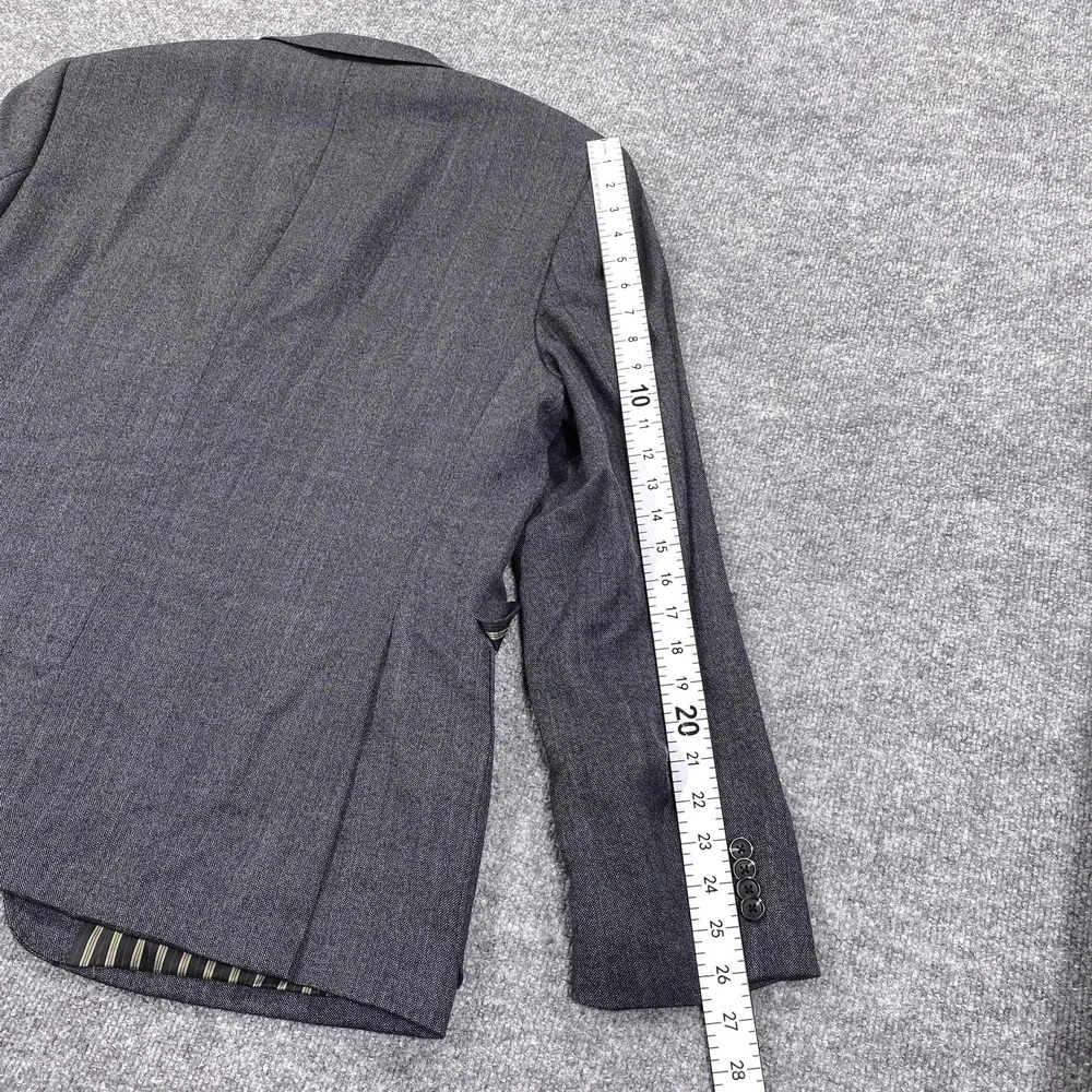 Stafford Essentials Sport Coat Mens 48R Gray Wool Blend‎ Herringbone Slim Fit